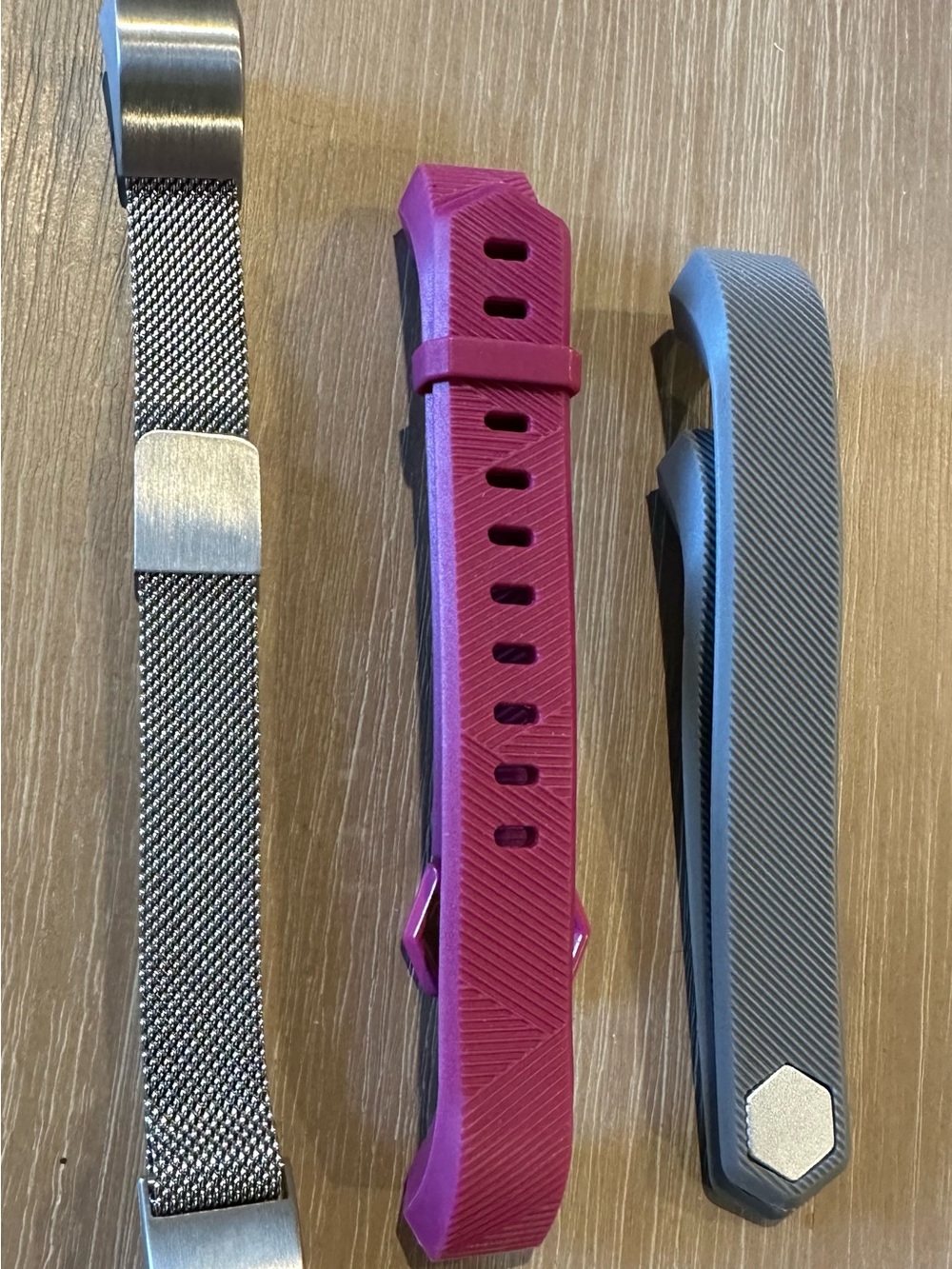 New Fitbit Alta/Alta HR Band Bundle 3 Bands Silver Milanese Gray Plum